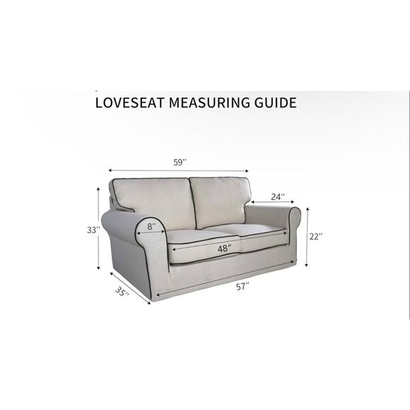 PureFit Reversible Sofa Cover Water Resistant Loveseat Couch Cover,(Beige/Ivory) - Picture 2 of 5